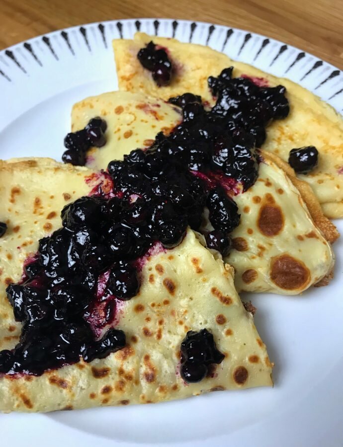 Pancakes with Blueberry Compote