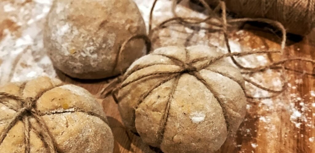 Dough tied up in string